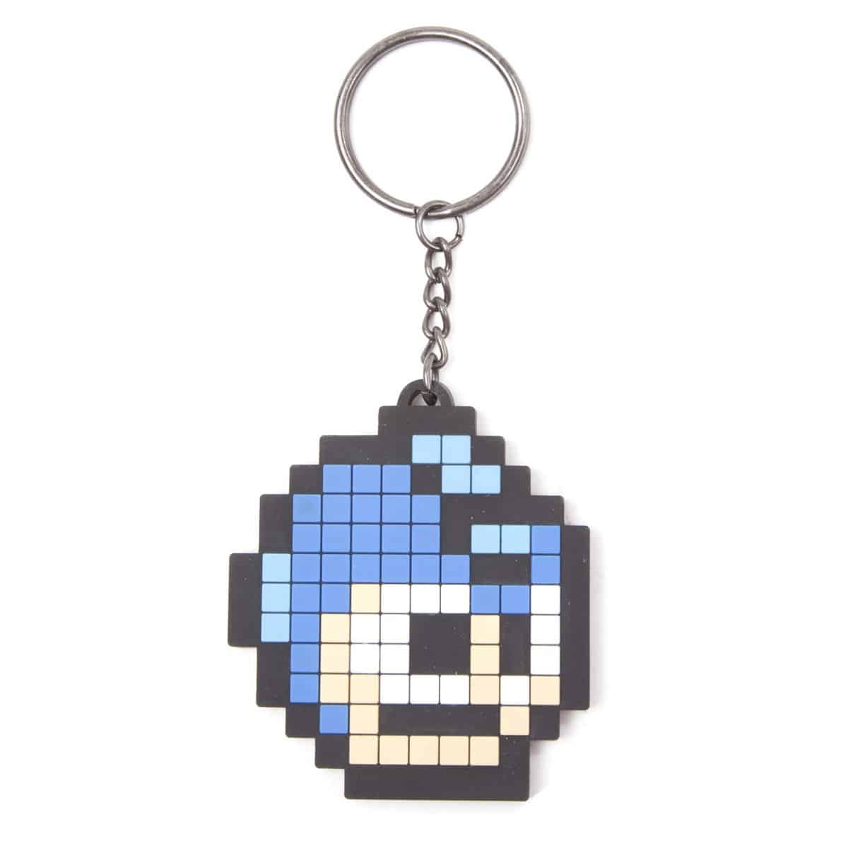 Megaman - Pixel Head Rubber Keychain