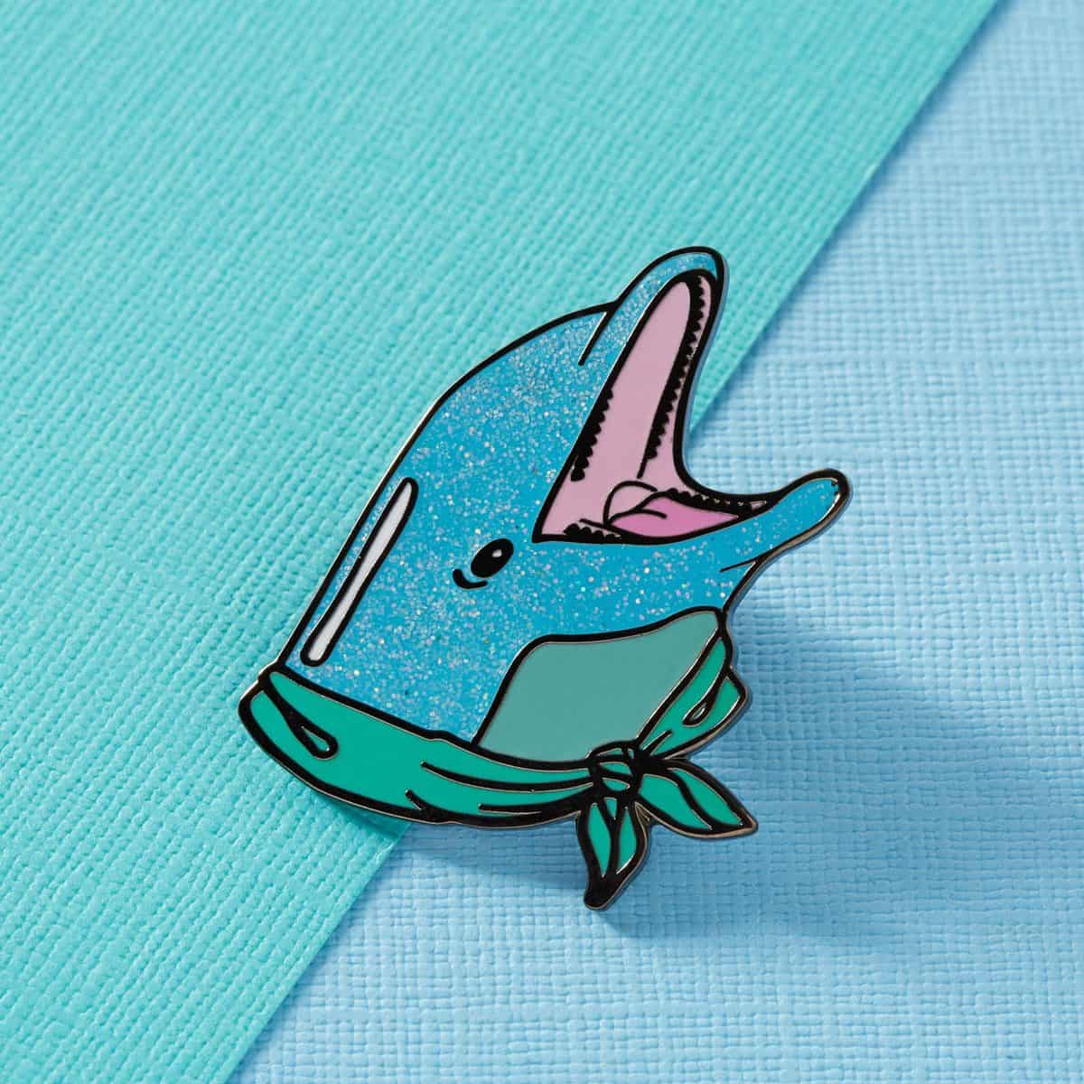 Punky Pins Glittery Dolphin Pin