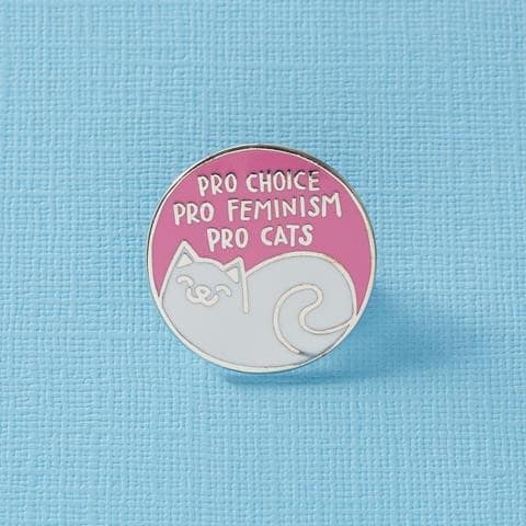 Pink & White Pro Cats Enamel Pin